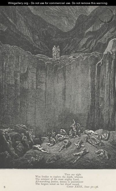 The forgers noted on her dread record. (Canto XXIX., line 56) - Gustave Dore