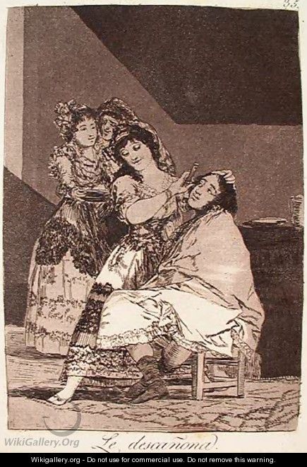 She Fleeces Him - Francisco De Goya y Lucientes