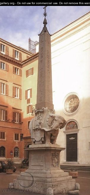 Fountain with Elephant and Obelisk - Gian Lorenzo Bernini