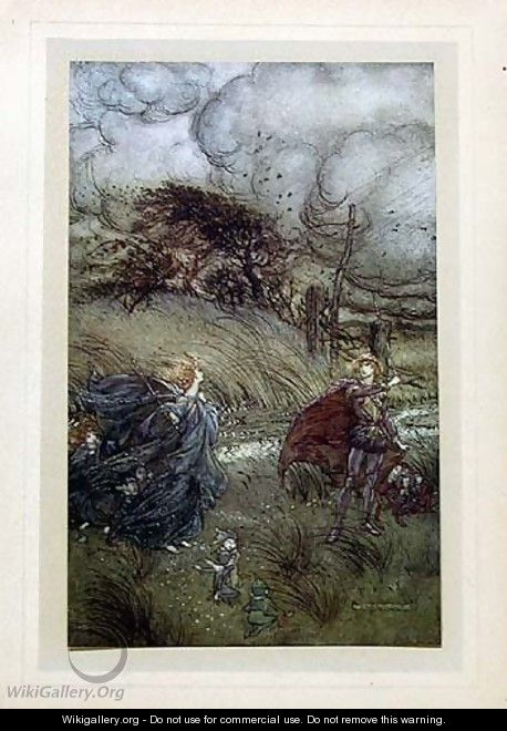 And now they meet in grove or green... - Arthur Rackham