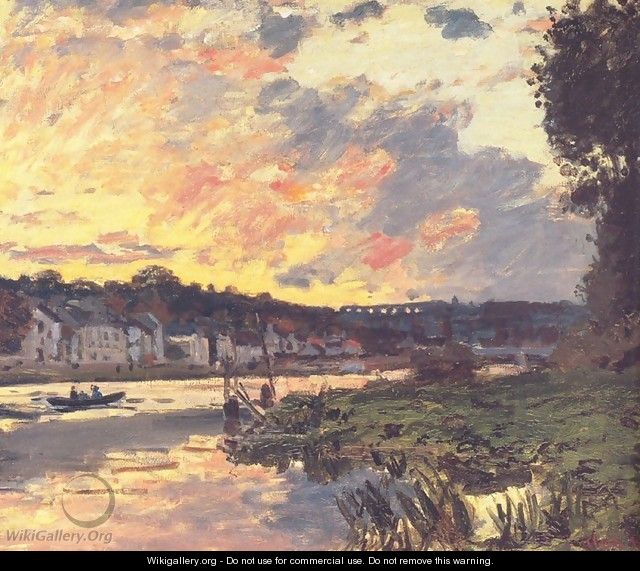 The Seine at Bougival in the Evening - Claude Oscar Monet