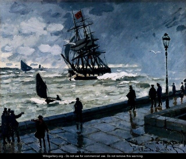 The Jetty At Le Havre, Bad Weather - Claude Oscar Monet