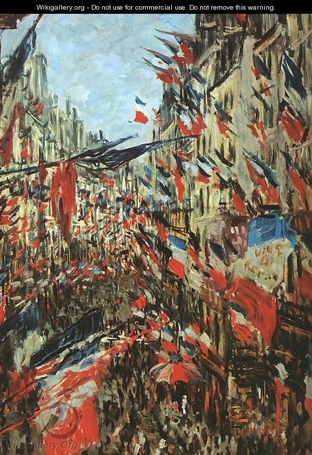 Rue Montargueil with Flags - Claude Oscar Monet