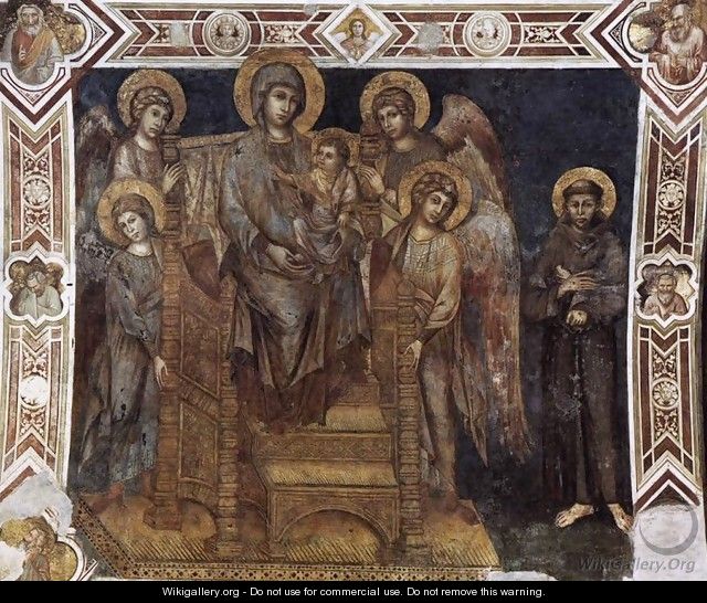 Madonna Enthroned with the Child, St Francis and four Angels - (Cenni Di Peppi) Cimabue