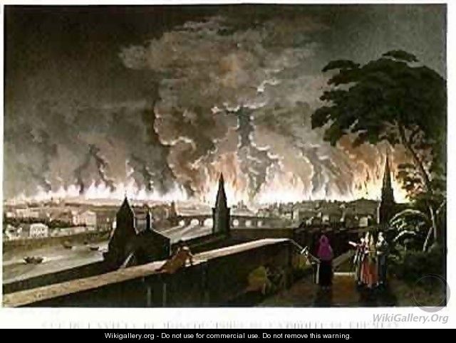 Fire in Moscow September 1812 engraved by Gibele 1816 - Notoff