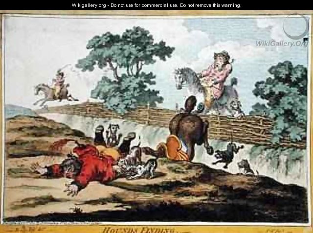 Hounds Finding etched by James Gillray 1756-1815 - (after) North, Brownlow
