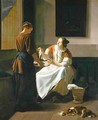 A Lady and Maid Choosing Fish - Jacob Ochtervelt