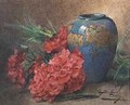 Still Life with Carnations beside a Blue Glazed Vase - Blanche Odin