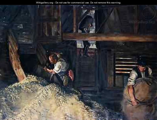 Workers Workmen Bagging Hops 1904 - Harold Oakley