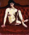 Seated Nude on a Red Sofa - Roderic O'Conor