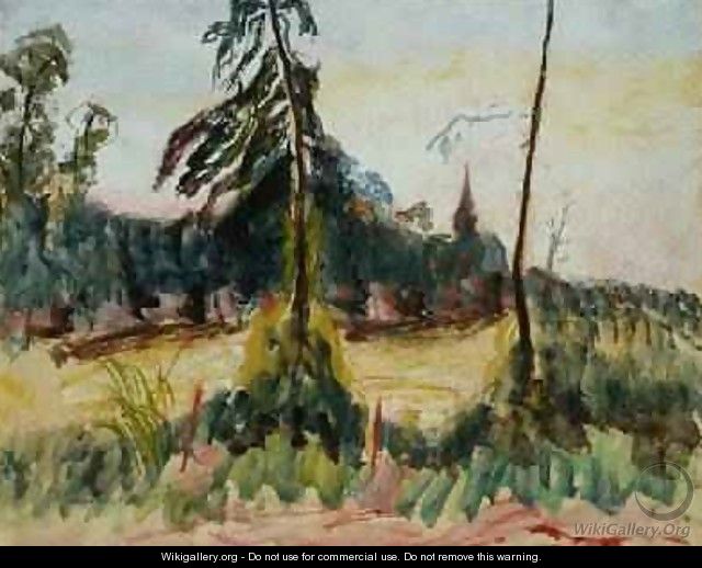 Landscape with Trees and a Small Church - Roderic O