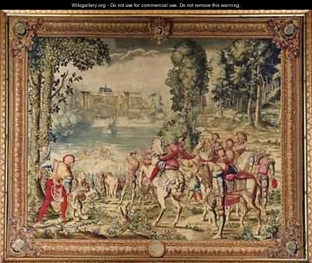 The Hunts of Maximilian Libra The Stag Hunt Caught in the River - (after) Orley, Bernard van