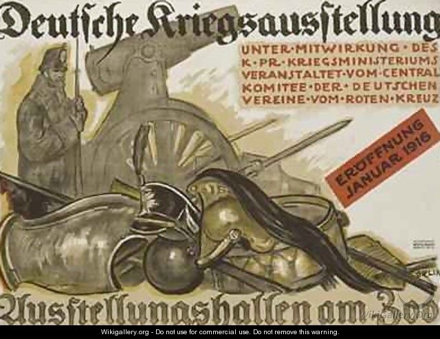 German advertisement for a war exhibition in Berlin - Emil Orlik
