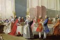 English Tea in the Salon des Quatre Glaces at the House of the Prince de Conti 1717-76 Palais du Temple - Michel-Barthelemy Ollivier