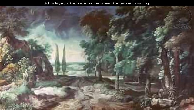 Landscape with Forest and Cypresses - Crescenzio Onofri