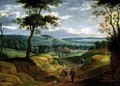 Extensive Landscape with Travellers on a Path - Isaak van Oosten