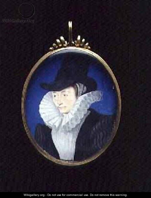Portrait miniature of an unknown lady 1590 - Isaac Oliver