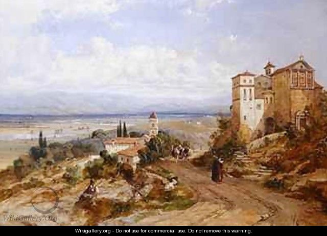 Two Convents at Nemi Italy 1853 - William Oliver