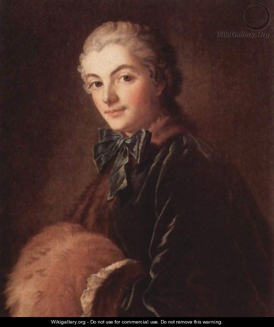 Portrait of a Lady with Muff - François Boucher