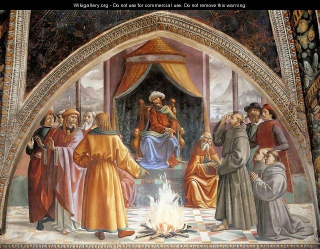 St Francis cycle, Test of Fire before the Sultan - Domenico Ghirlandaio