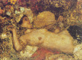 A female nude reclining - Antonio Mancini