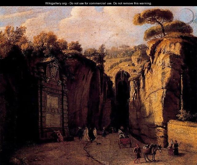 The cave of Posilipo (Naples) - Caspar Andriaans Van Wittel