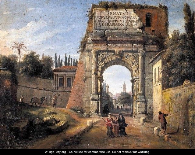 Rome, View of the Arch of Titus - Caspar Andriaans Van Wittel