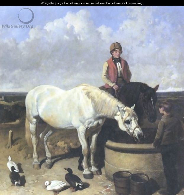 Horses Rider And Stable Hand 1849 - John Frederick Herring Snr