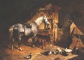 Grey In A Stable With Ducks and Goats - John Frederick Herring Snr