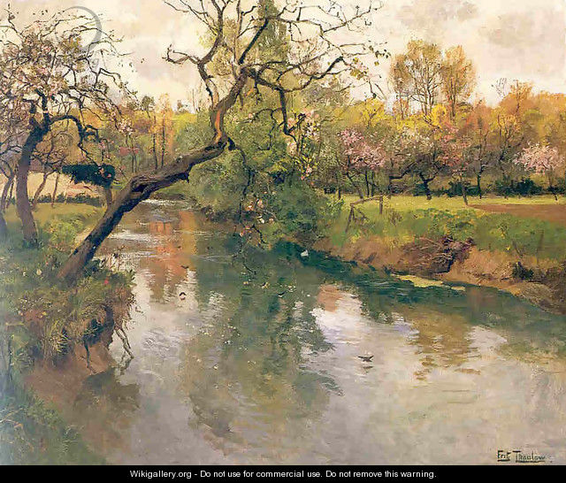 flowtree - Fritz Thaulow - WikiGallery.org, the largest gallery in the ...
