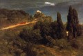 Soldiers amount to a mountain stronghold - Arnold Böcklin