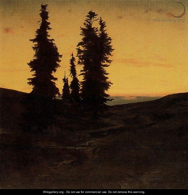 Sapins at the sunset - Arnold Böcklin
