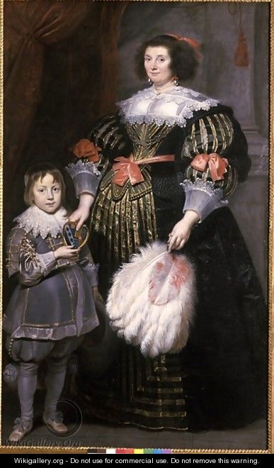 Madame Charlotte Butkens Smit van Cruyninghen and her son John Amatus - Cornelis De Vos