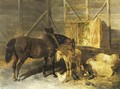 Liver Chestnut Carriage Horse Donkey Sheep - John Frederick Herring, Jnr.