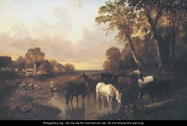 Horses Watering 1873 - John Frederick Herring, Jnr.