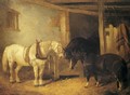 Horses In A Barn 1847 - John Frederick Herring, Jnr.