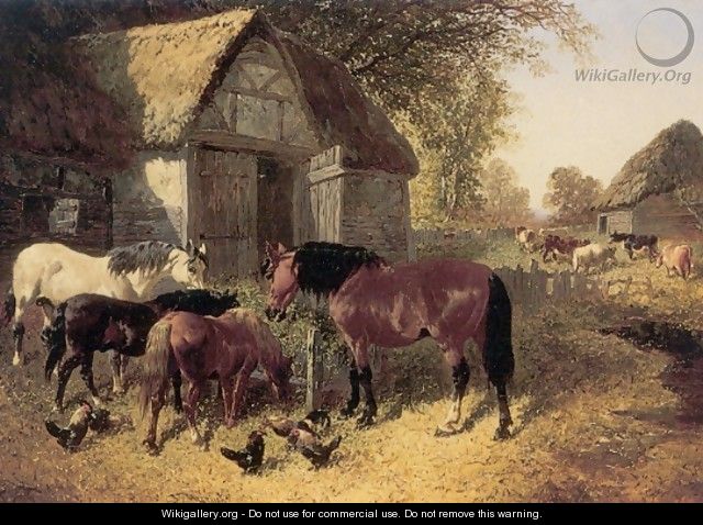 Horses and Chickens - John Frederick Herring, Jnr.