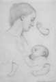 The Young Mother, sheet of studies - Ford Madox Brown