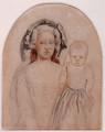 Study of Emma and Catherine for 'Pretty Baa Lambs' - Ford Madox Brown