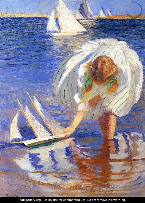 Girl with Sailboat (aka Child with Boat) - Edmund Charles Tarbell
