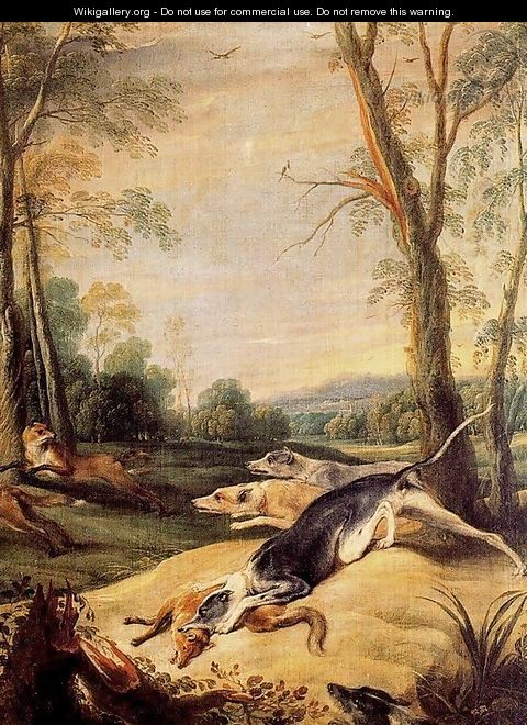 Foxes persecuted by dogs - Frans Snyders