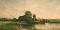 Riverbank with Fowl - Charles-Francois Daubigny