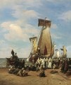 Departure of herring fleet in Scheveningen - Andreas Achenbach