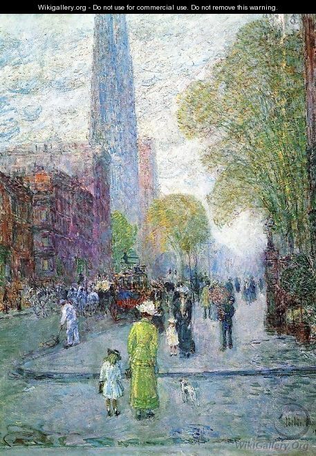 Cathedral Spires, Spring Morning - Childe Hassam