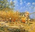 Building the Schooner, Provincetown - Childe Hassam