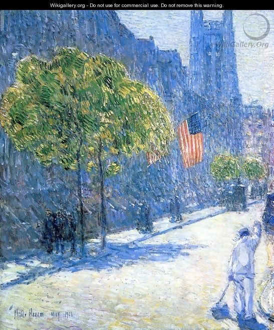 Just Off the Avenue, Fifty-Third Stret, May, 1916 - Childe Hassam
