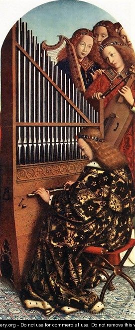 The Ghent Altarpiece, Angels Playing Music - Jan Van Eyck