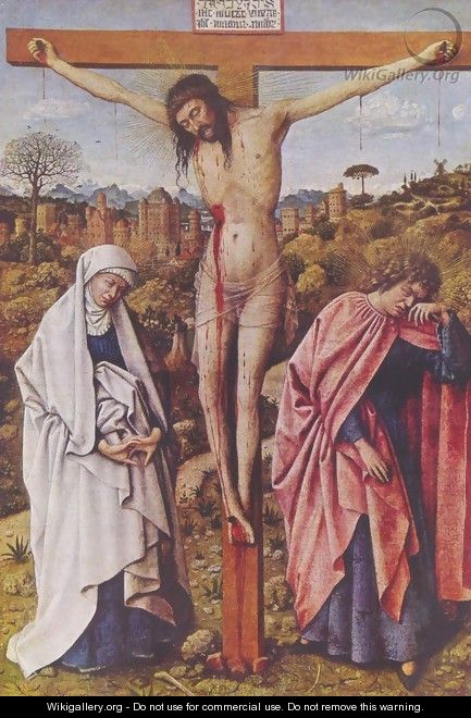 Christ on the cross between Mary and John - Jan Van Eyck