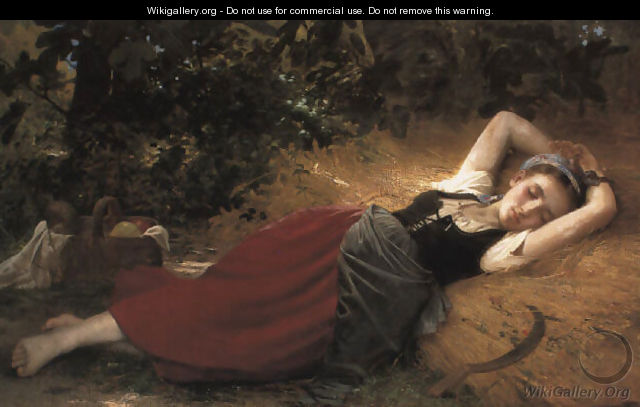 A young peasant girl, sleeping - Leon-Jean-Basile Perrault