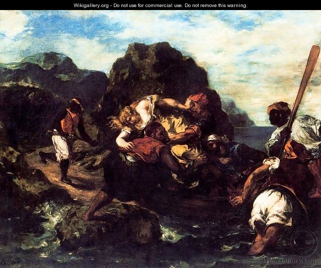 African Pirates Abducting a Young Woman - Eugene Delacroix